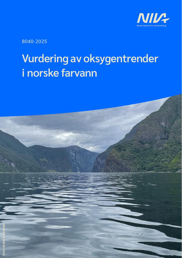 Forsiden av dokumentet Vurdering av oksygentrender i norske farvann