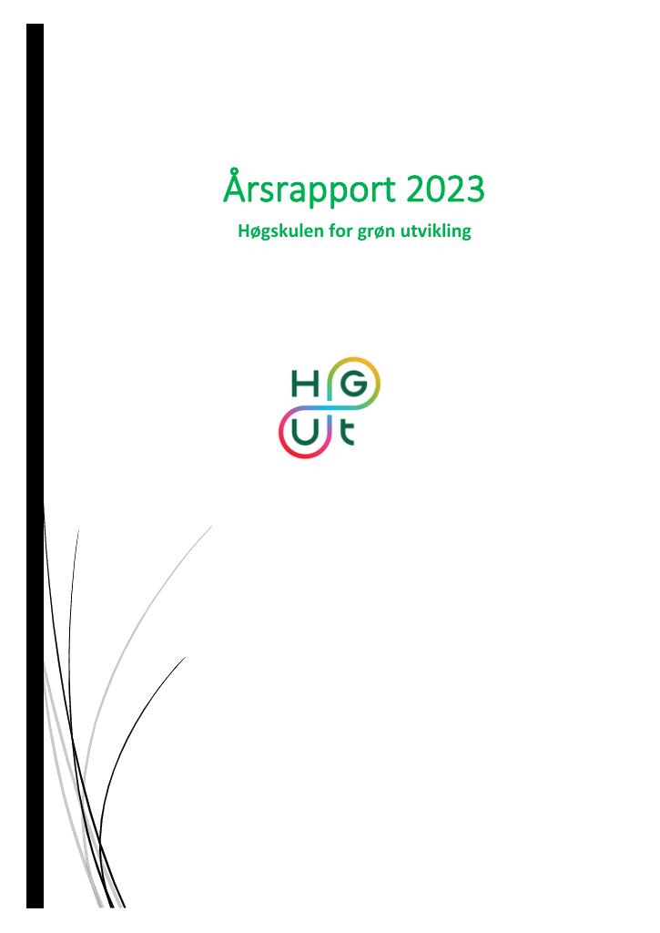 Forsiden av dokumentet Årsrapport Høgskulen for grøn utvikling 2023