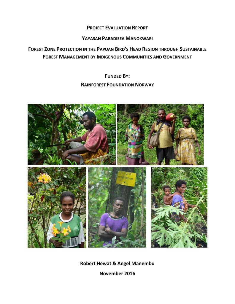 Forsiden av dokumentet Forest zone protection in the Papuan Bird’s Head through sustainable forest management by indigenous communities and government