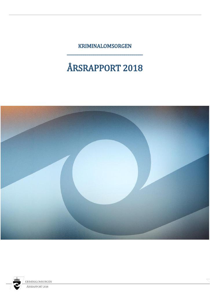 Forsiden av dokumentet Årsrapport Kriminalomsorgen 2018