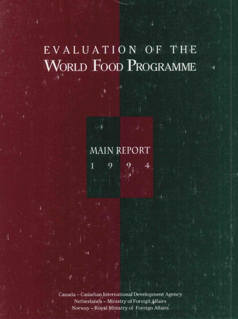Forsiden av dokumentet Evaluation of the World Food Programme