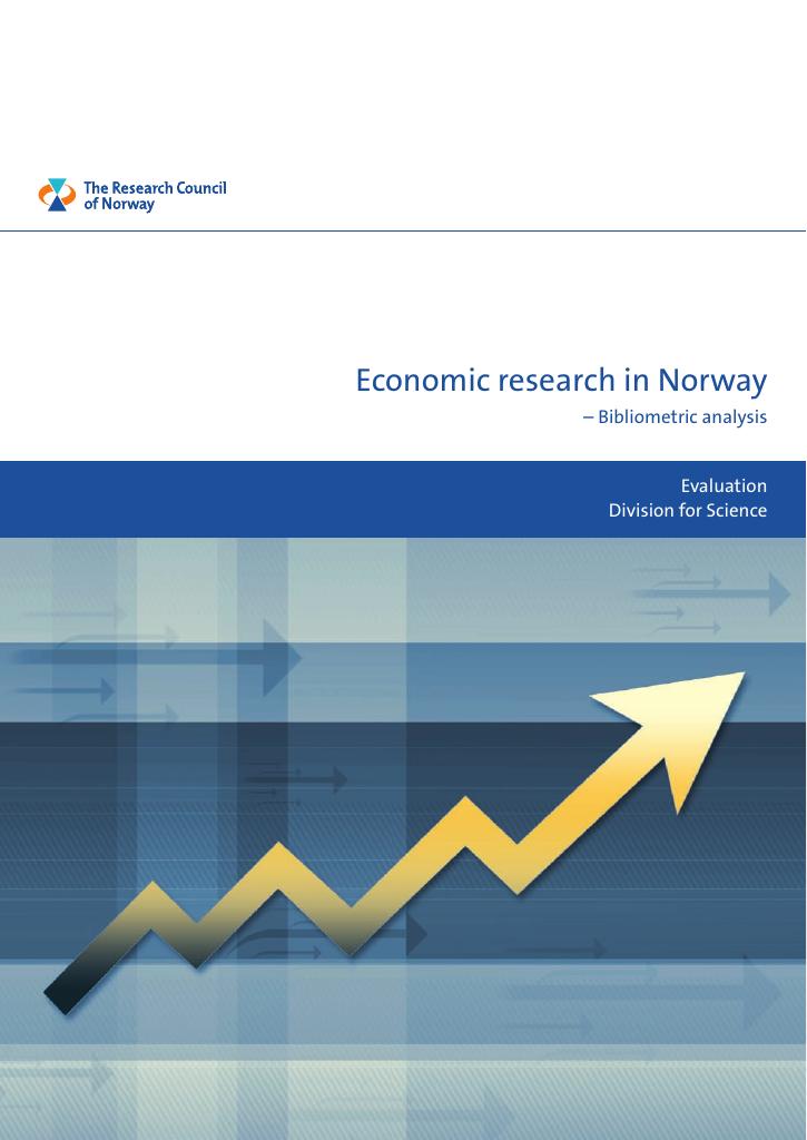 Forsiden av dokumentet Economic Research in Norway. Bibliometric analysis