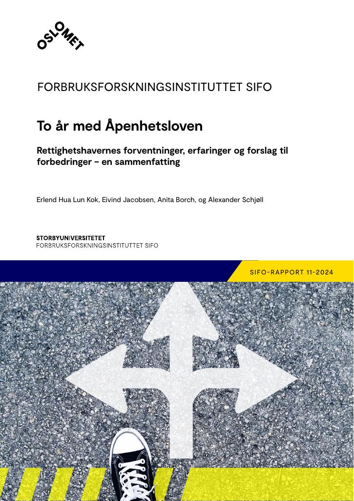 Forsiden av dokumentet To år med Åpenhetsloven