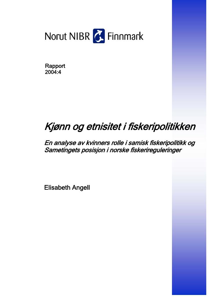Forsiden av dokumentet Kjønn og etnisitet i fiskeripolitikken
