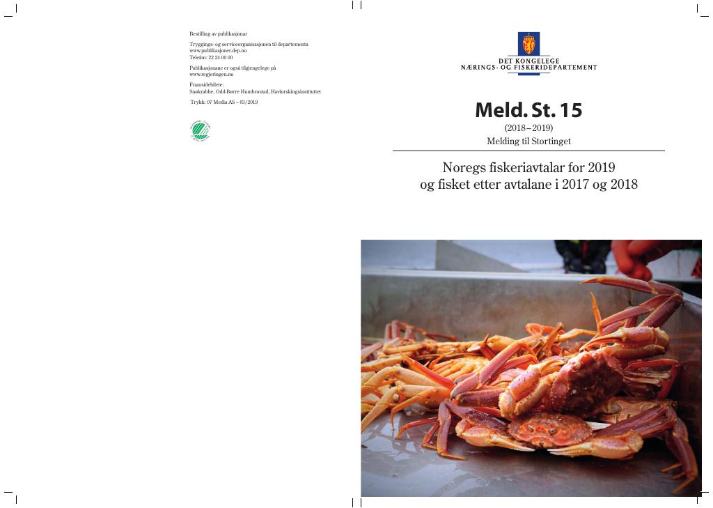 Forsiden av dokumentet Meld. St. 15 (2018–2019)
