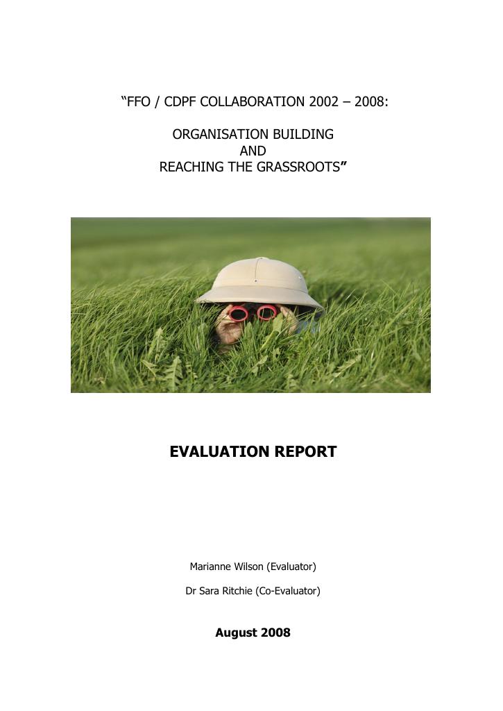 Forsiden av dokumentet FFO/CDPF Collaboration 2002-2008: Organisation Building and Reaching the Grassroots