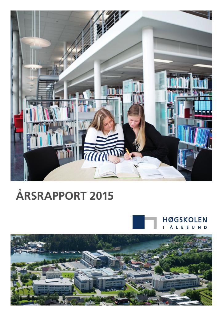 Forsiden av dokumentet Årsrapport Høgskolen i Ålesund 2015