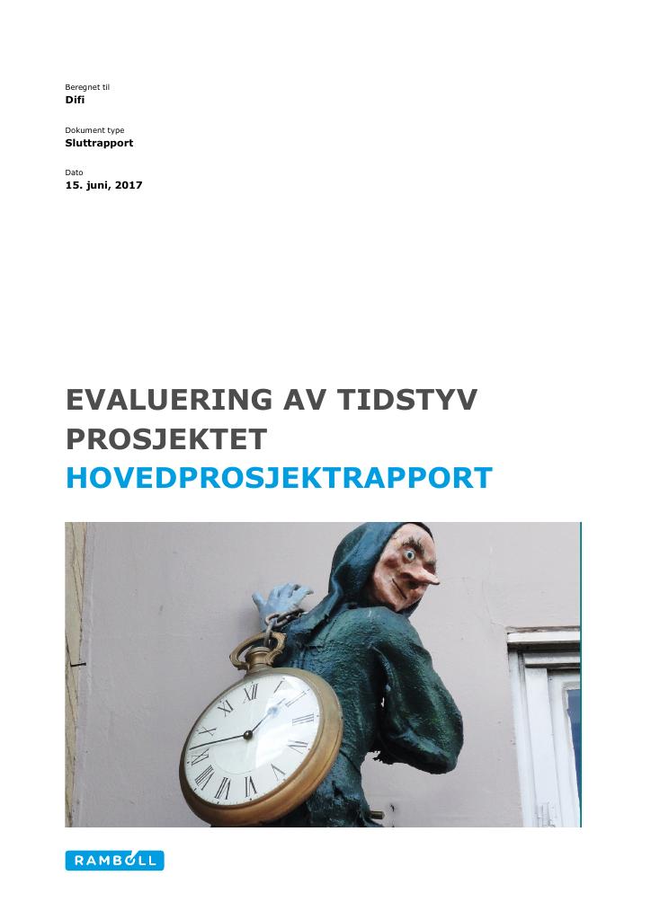Forsiden av dokumentet Evaluering av tidstyvprosjektet