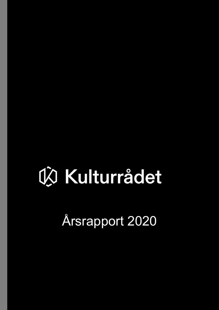 Forsiden av dokumentet Årsrapport Kulturrådet 2020