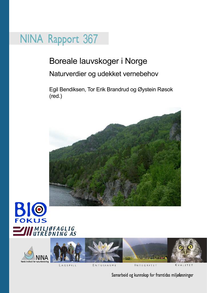 Forsiden av dokumentet Boreale lauvskoger i Norge