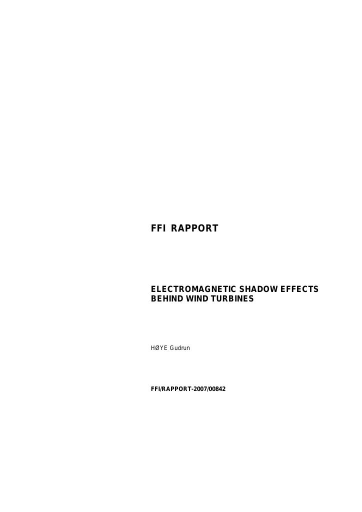 Forsiden av dokumentet Electromagnetic shadow effects behind wind turbines