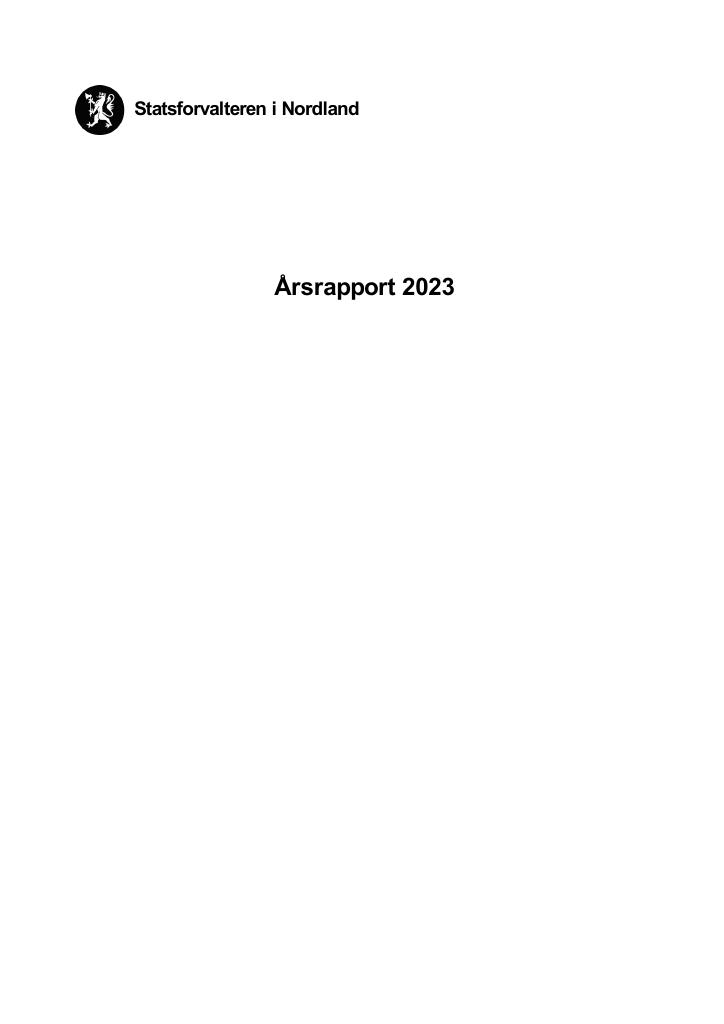 Forsiden av dokumentet Årsrapport Statsforvalteren Nordland 2023