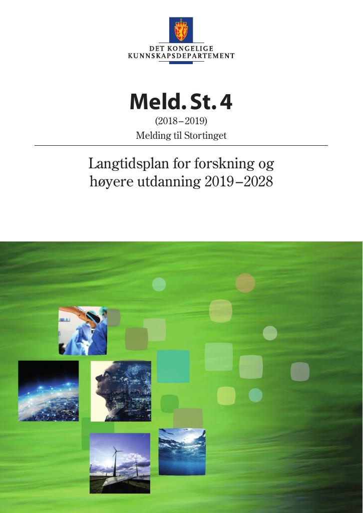 Forsiden av dokumentet Meld. St. 4 (2018–2019)