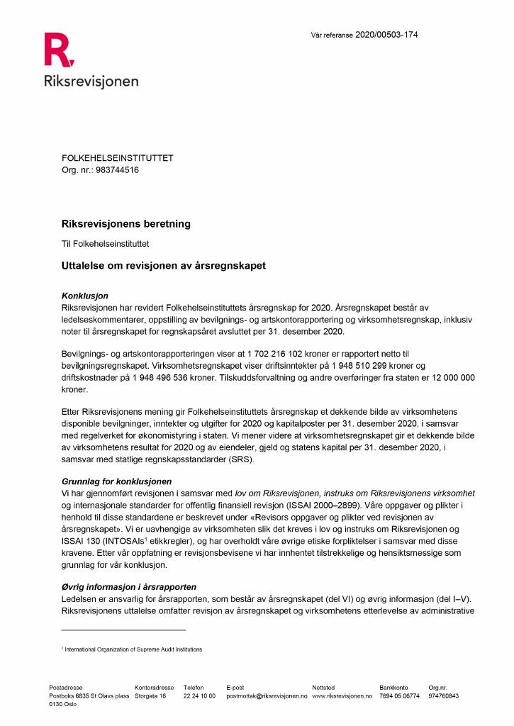 Forsiden av dokumentet Brev