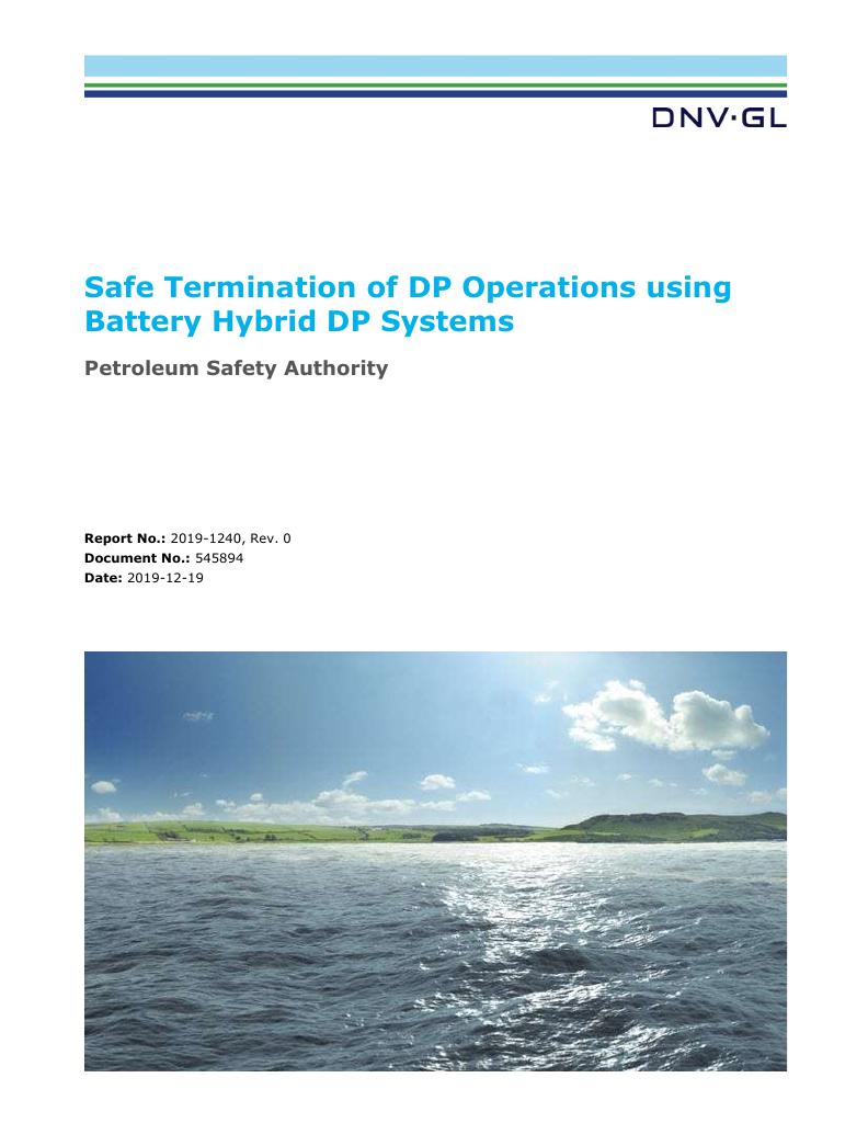 Forsiden av dokumentet Safe Termination of DP Operations using Battery Hybrid DP Systems