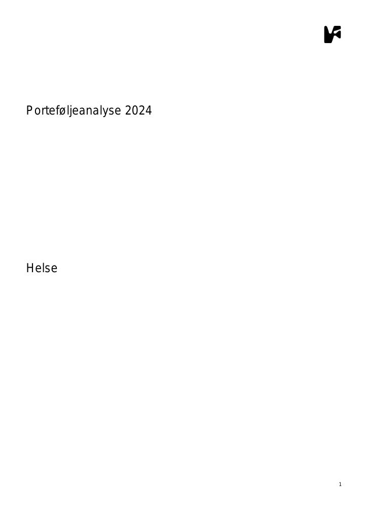 Forsiden av dokumentet Porteføljeanalyse Helse 2024