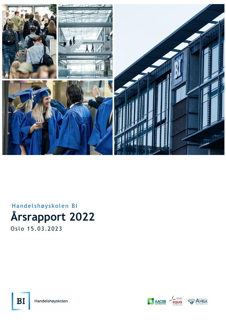 Forsiden av dokumentet Årsrapport Handelshøyskolen BI 2022