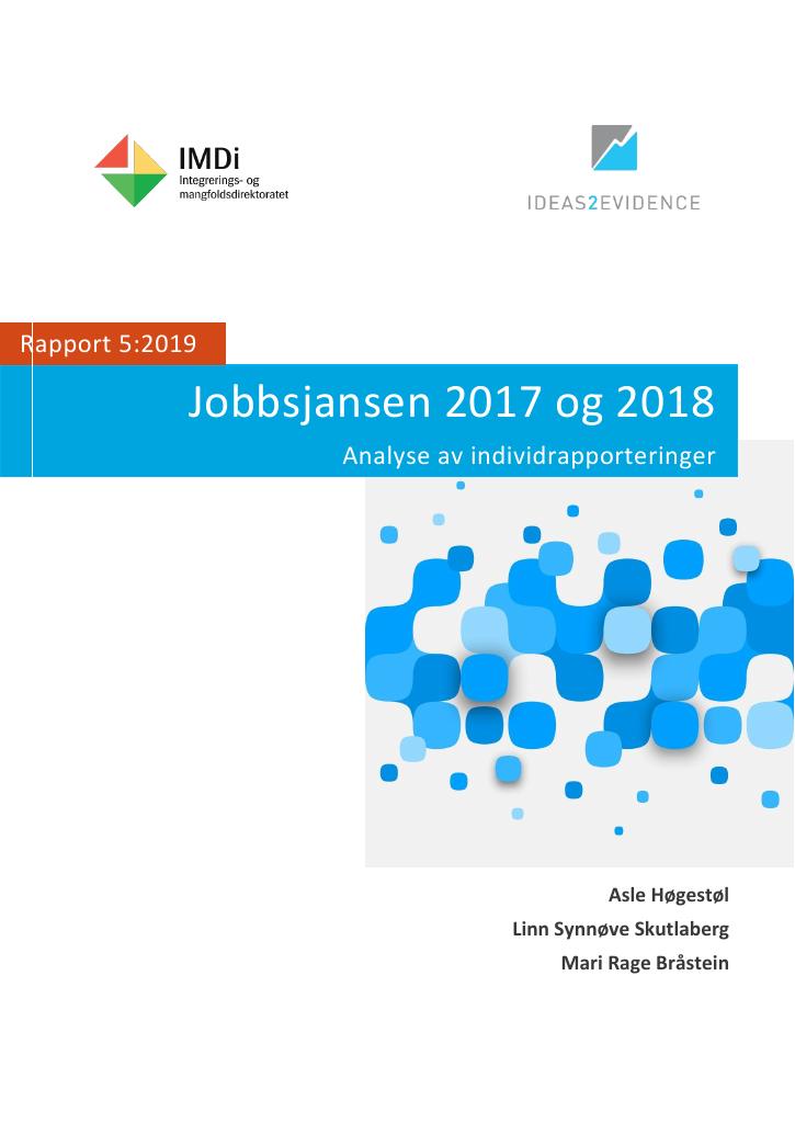 Forsiden av dokumentet Jobbsjansen 2017 og 2018