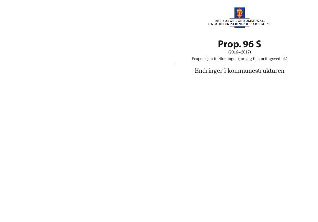 Forsiden av dokumentet Prop. 96 S (2016–2017)