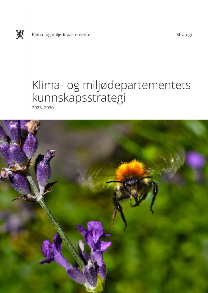 Forsiden av dokumentet Klima- og miljødepartementets kunnskapsstrategi 2025–2030