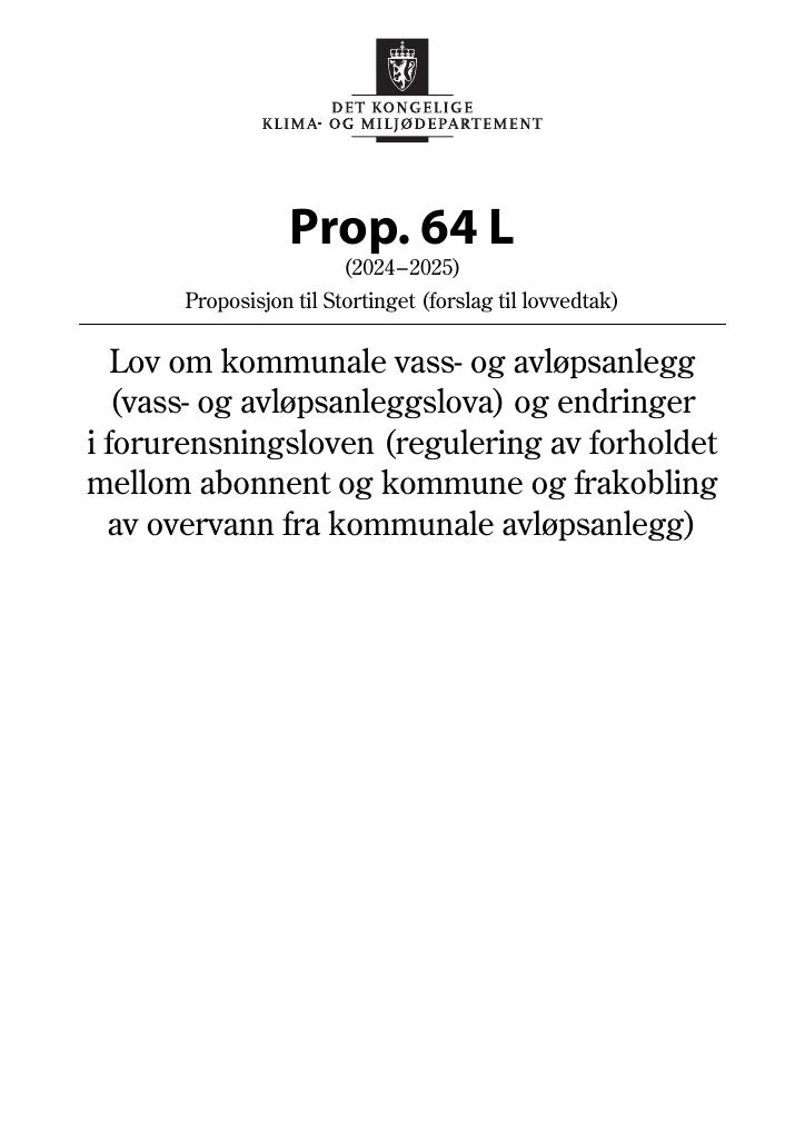 Forsiden av dokumentet Prop. 64 L (2024–2025)