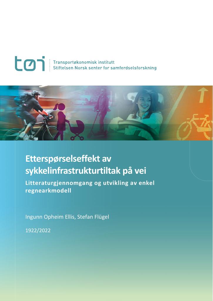 Forsiden av dokumentet Etterspørselseffekt av sykkelinfrastrukturtiltak på vei : Litteraturgjennomgang og utvikling av enkel regnearkmodell