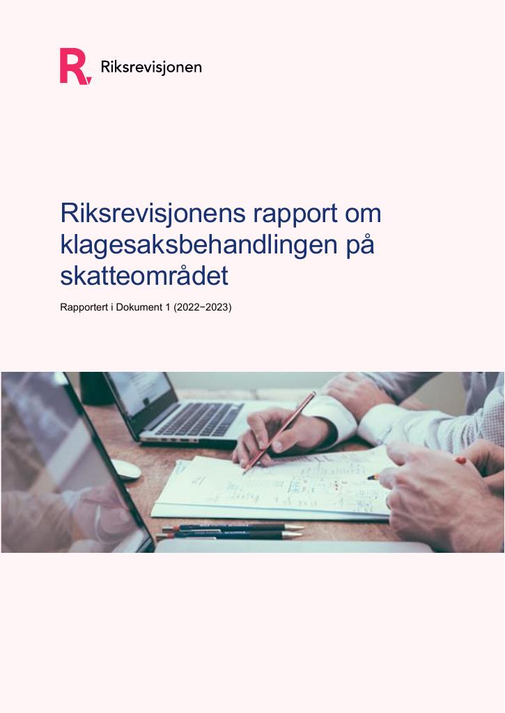 Forsiden av dokumentet Klagesaksbehandlingen på skatteområdet