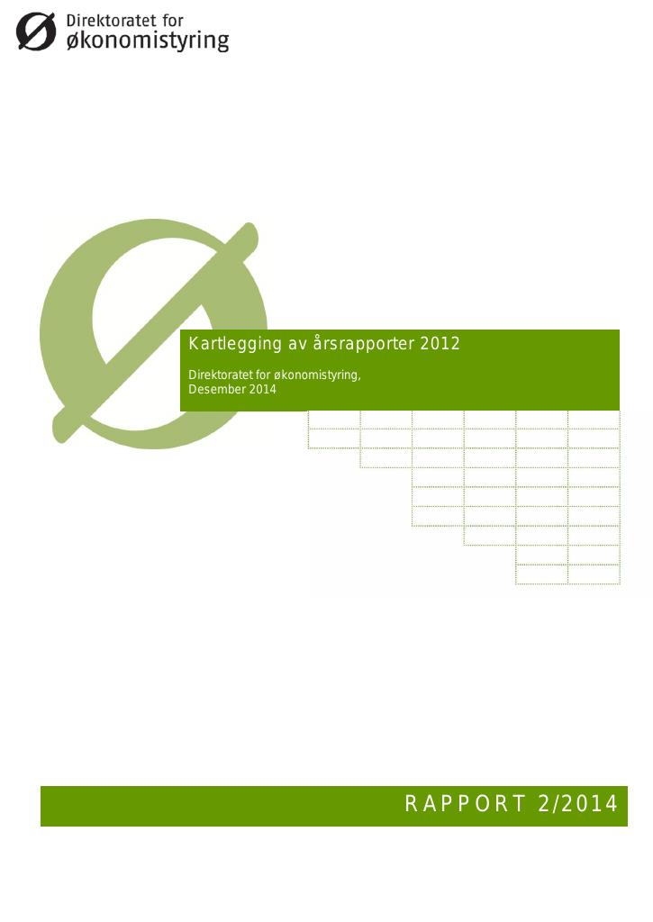 Forsiden av dokumentet Kartlegging av årsrapporter 2012