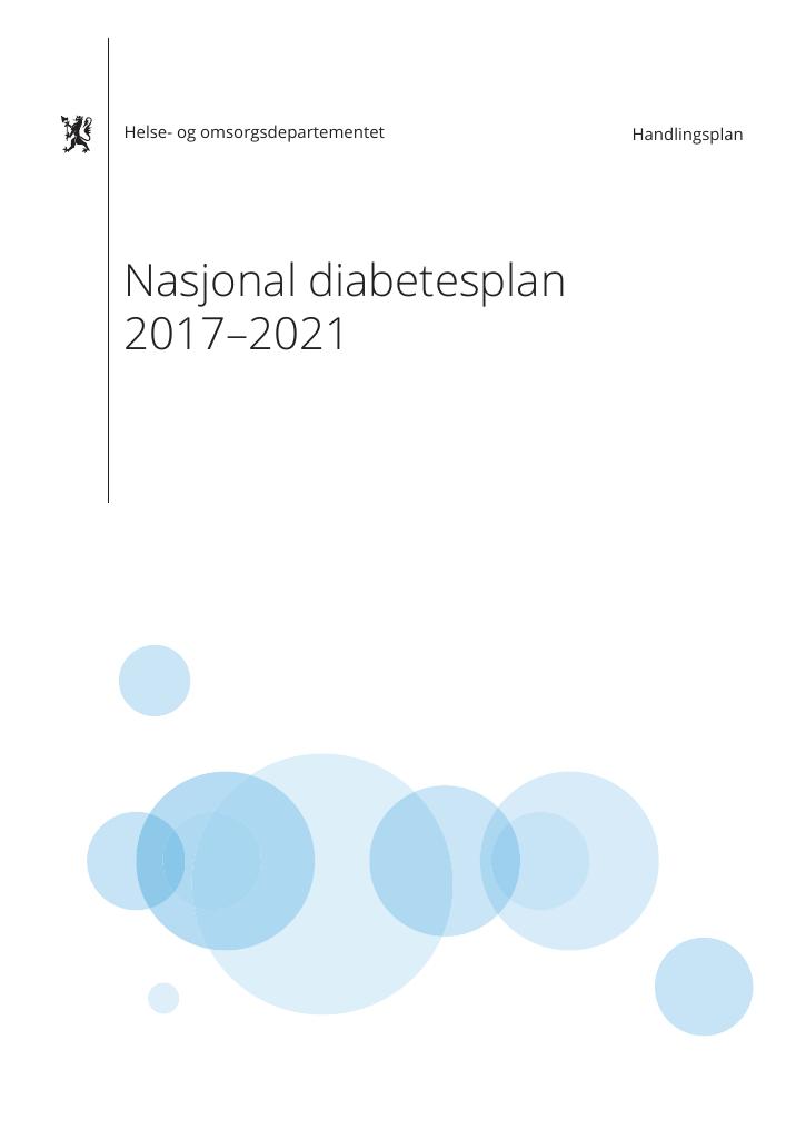 Forsiden av dokumentet Nasjonal diabetesplan 2017-2021