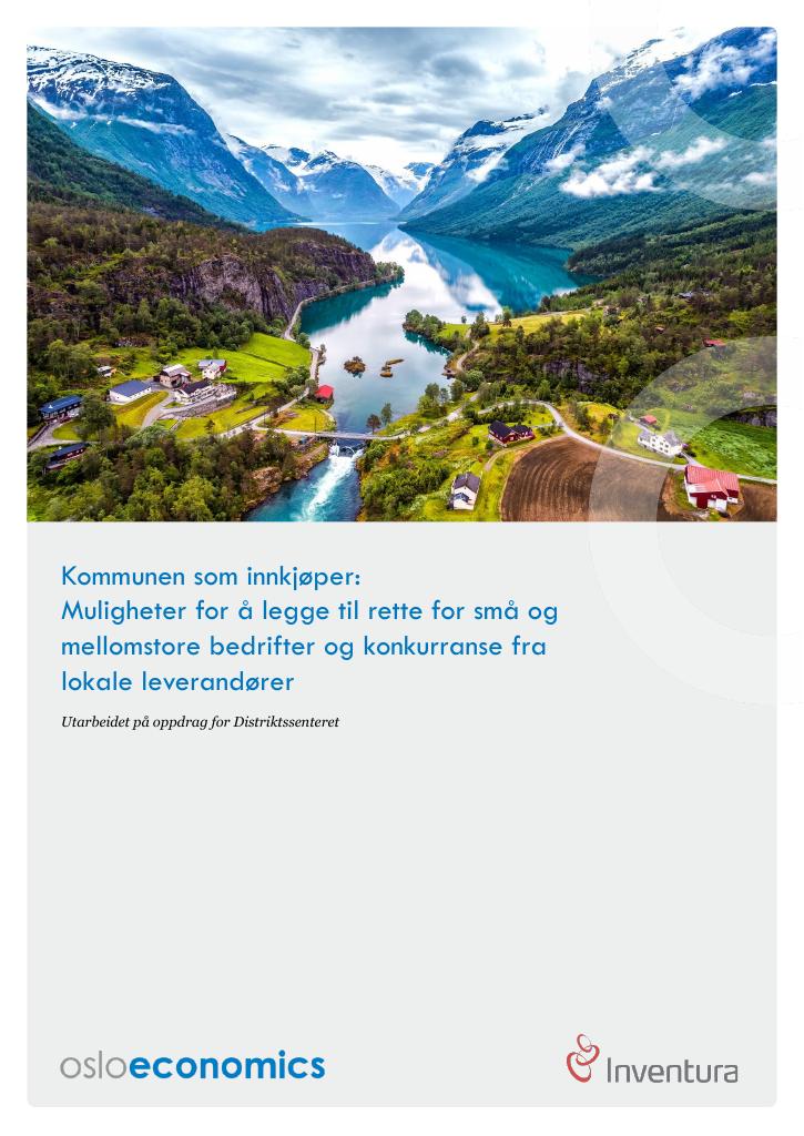 Forsiden av dokumentet Kommunen som innkjøper: Muligheter for å legge til rette for små og mellomstore bedrifter og konkurranse fra lokale leverandører