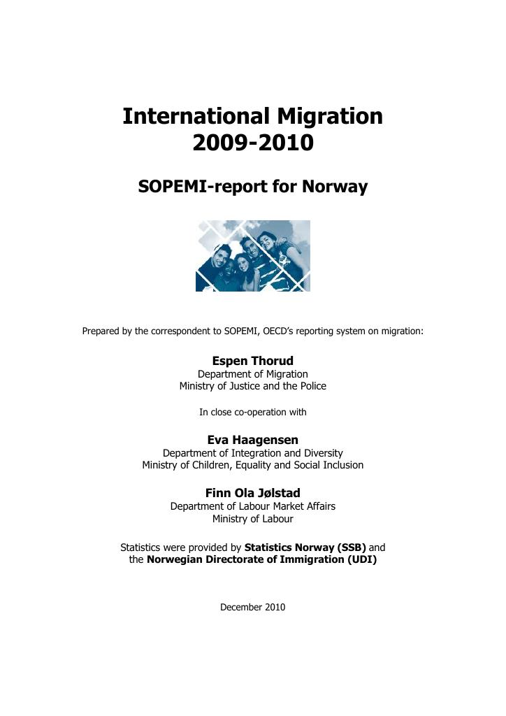 Forsiden av dokumentet International Migration 2009-2010