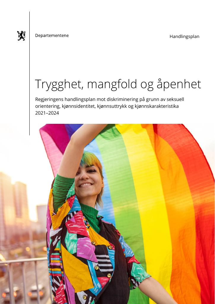 Forsiden av dokumentet Handlingsplan: Trygghet, mangfold og åpenhet