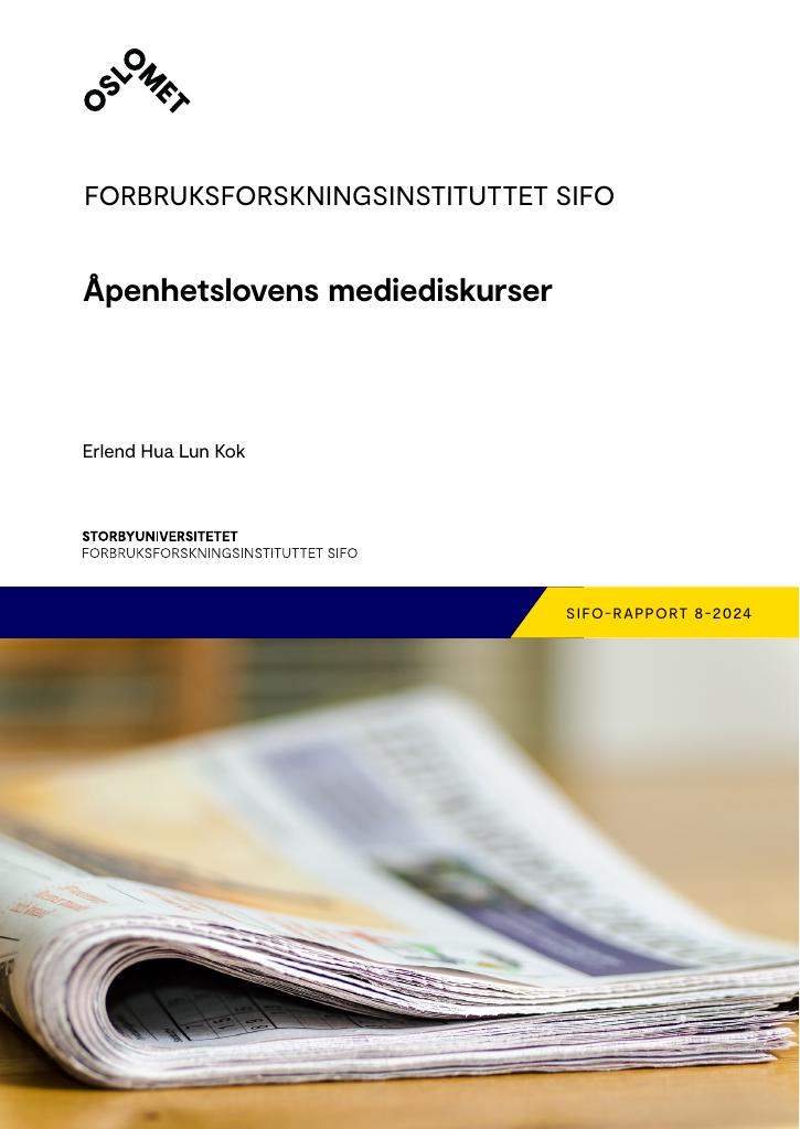 Forsiden av dokumentet Åpenhetslovens mediediskurser