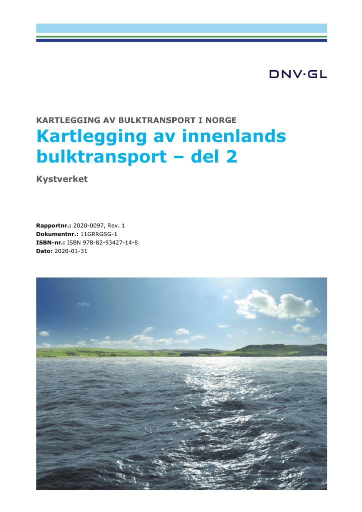 Forsiden av dokumentet Kartlegging av innenlands bulktransport – del 2