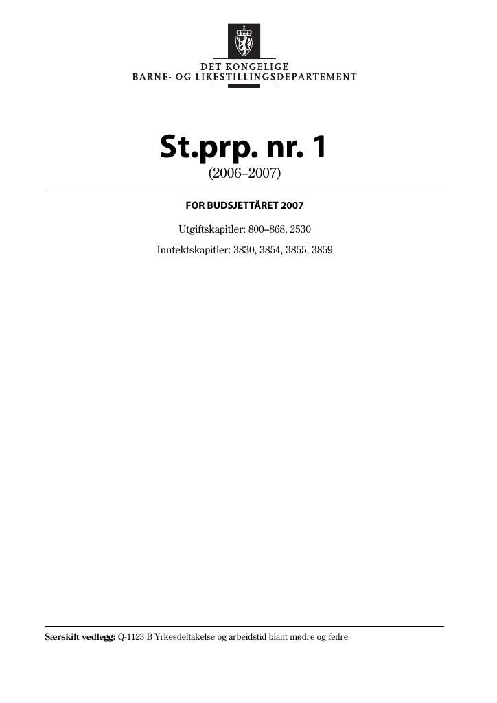 Forsiden av dokumentet St.prp. nr. 1 (2006-2007)