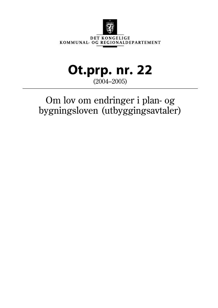 Forsiden av dokumentet Ot.prp. nr. 22 (2004-2005)