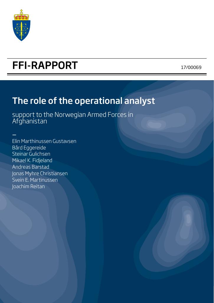 Forsiden av dokumentet The role of the operational analyst : support to the Norwegian Armed Forces in Afghanistan