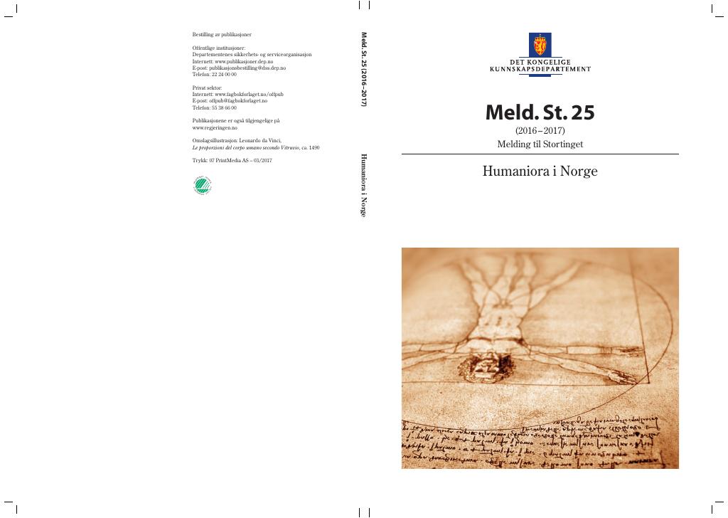 Forsiden av dokumentet Meld. St. 25 (2016–2017)