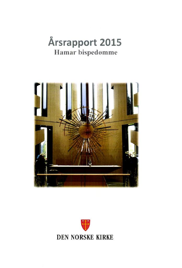 Forsiden av dokumentet Årsrapport Hamar bispedømme 2015