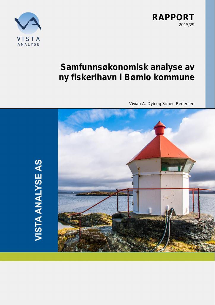 Forsiden av dokumentet Samfunnsøkonomisk analyse av ny fiskerihavn i Bømlo kommune