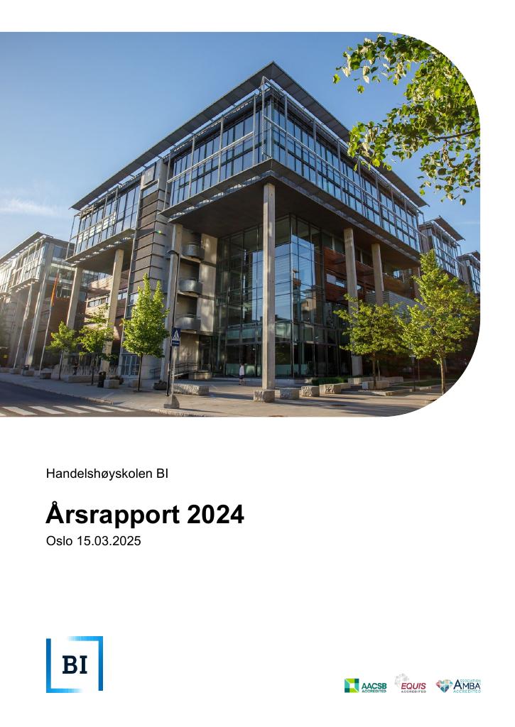 Forsiden av dokumentet Årsrapport Handelshøyskolen BI 2024