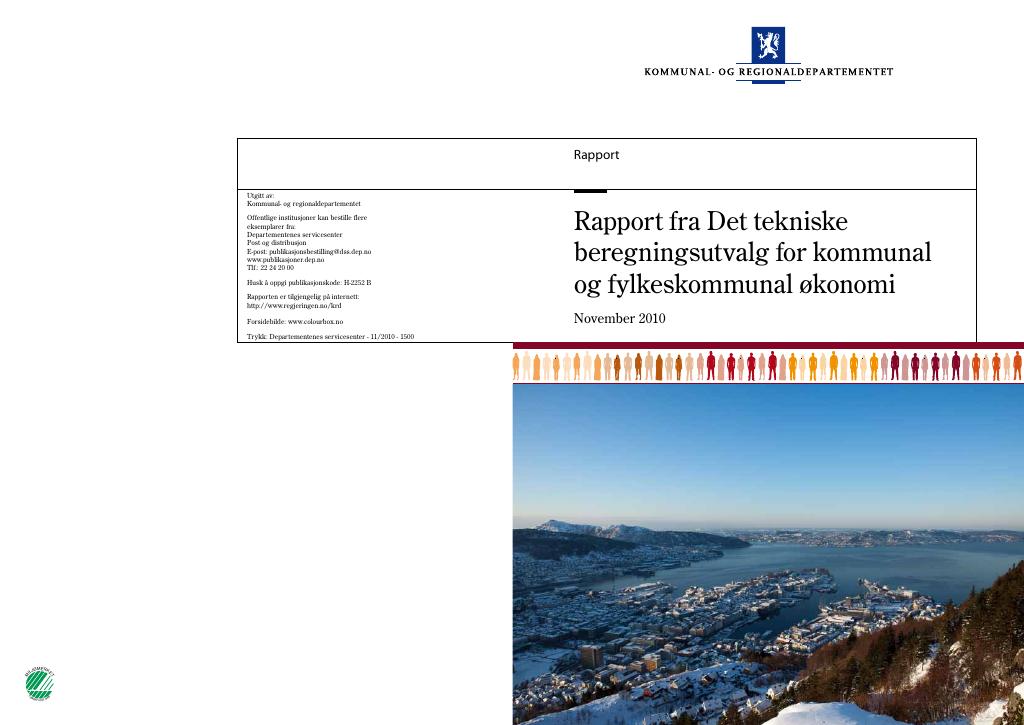 Forsiden av dokumentet Rapport fra Det tekniske beregningsutvalg for kommunal og fylkeskommunal økonomi