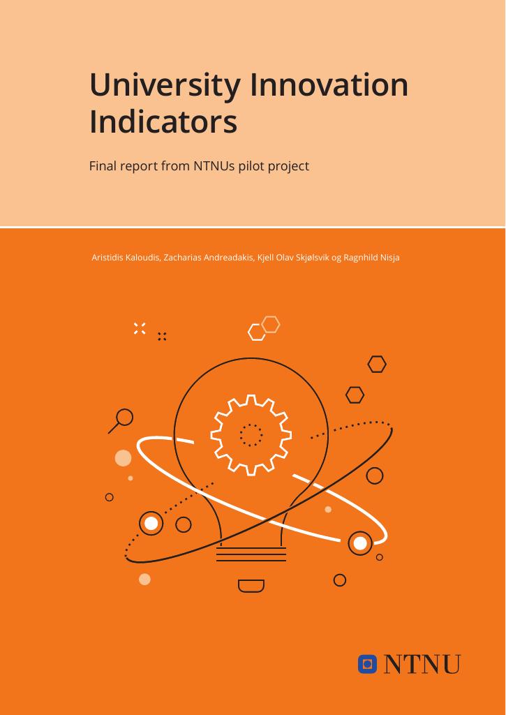 Forsiden av dokumentet University innovation indicators : final report from NTNUs pilot project