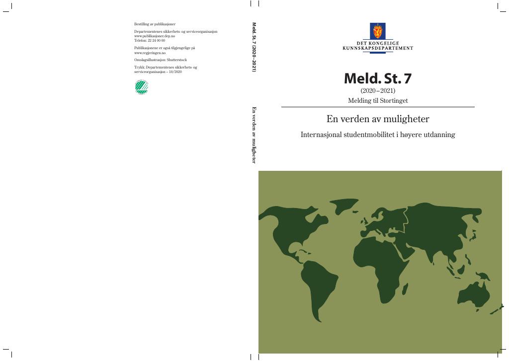 Forsiden av dokumentet Meld. St. 7 (2020–2021)