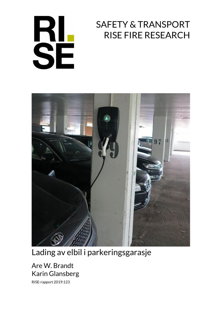 Forsiden av dokumentet Lading av elbil i parkeringsgarasje