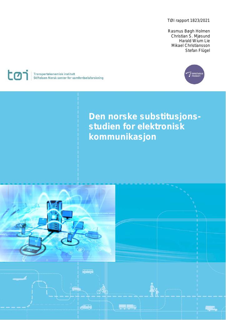 Forsiden av dokumentet Den norske substitusjonsstudien for elektronisk kommunikasjon