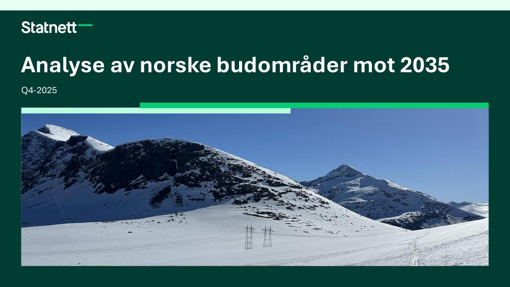Forsiden av dokumentet Analyse av norske budområder mot 2035
