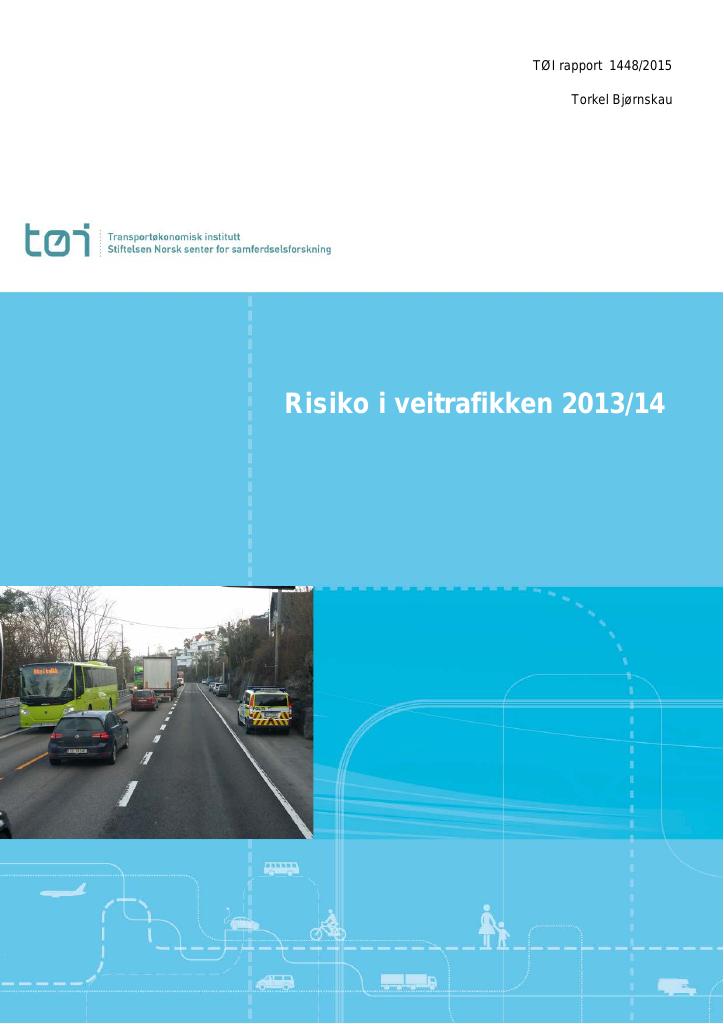 Forsiden av dokumentet Risiko i veitrafikken 2013/14