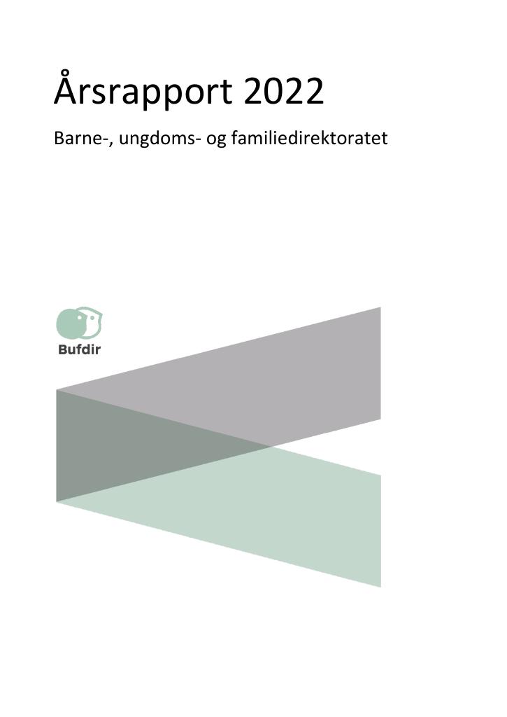 Forsiden av dokumentet Årsrapport Bufdir 2022