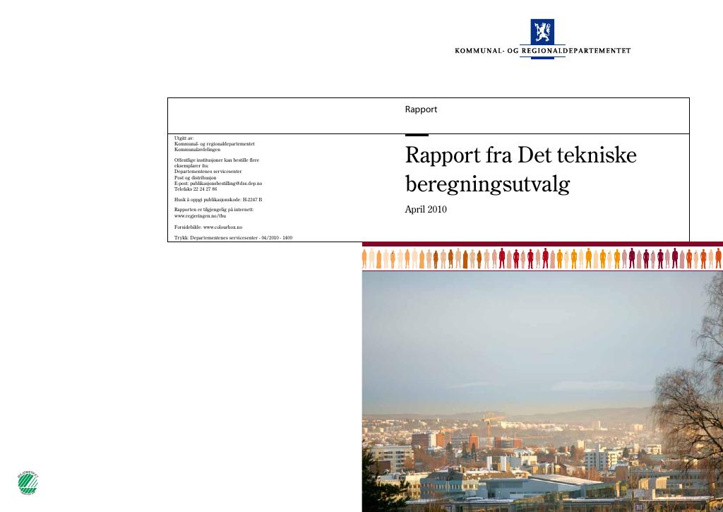 Forsiden av dokumentet Rapport fra Det tekniske beregningsutvalg for kommunal og fylkeskommunal økonomi